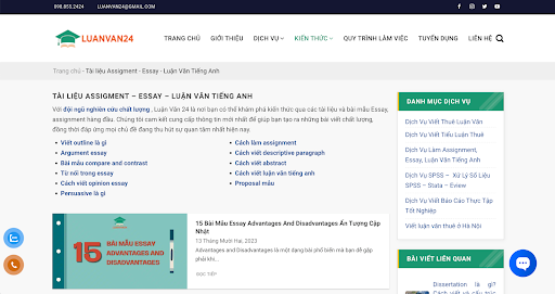 Tham khảo Tài liệu Assignment, Essay, Luận văn Tiếng Anh tại Luận văn 24
